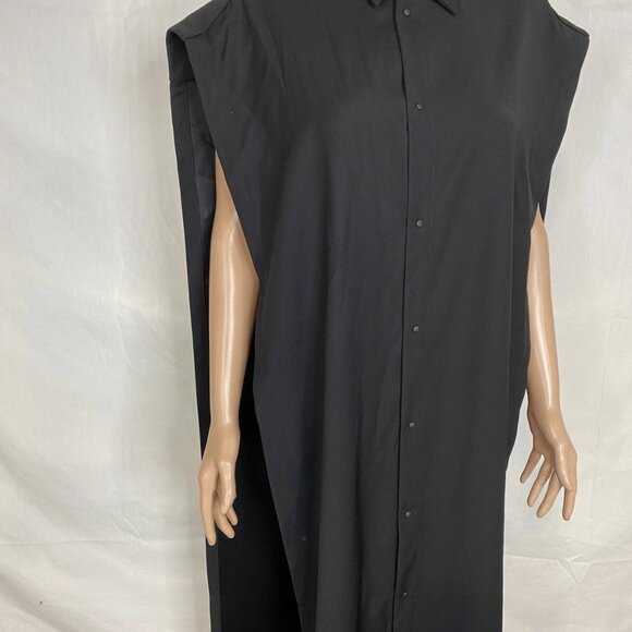 Florian Wowretzko Unisex Long Open-Side Shirt Dress – Black – Size M - Picture 9 of 11